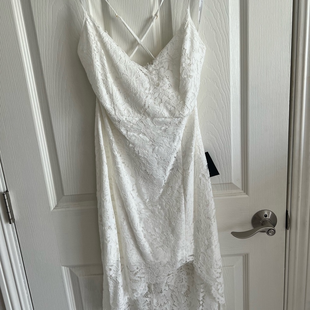 Lulus white lace bodycon dress